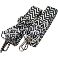 Siyah Beyaz Çizgili Çanta Omuz Askısı