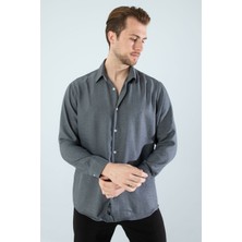  Mevsimlik Keten Dokulu Uzun Kollu Oversize Erkek Geniş Kalıp Gömlek(Ürün Geniş Kesimdir)