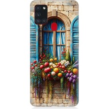 Samsung Galaxy A21S Uyumlu Pencereden Renkli Hayat  Desenli Silikon Kılıf