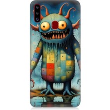 Samsung Galaxy A20S Uyumlu Tuhaf Canavar Gülümsemesi  Desenli Silikon Kılıf