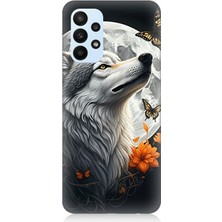 Samsung Galaxy A73 Uyumlu Dolunayda Gururlu Kurt  Desenli Silikon Kılıf