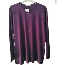 Anne Penye Bluz -Mor Taşlı