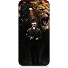 Samsung Galaxy A36 Uyumlu Aslan ve Atatürk Gücü  Desenli Silikon Kılıf