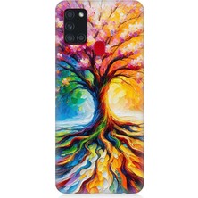 Samsung Galaxy A21S Uyumlu Kökten Renkli Ağaç Büyüsü  Desenli Silikon Kılıf