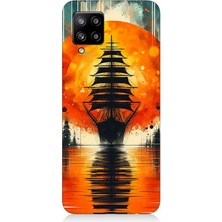 Samsung Galaxy A42 5g Uyumlu Gün Batımında Yelkenli  Desenli Silikon Kılıf