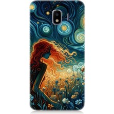 Samsung Galaxy J4 Duo Uyumlu Yıldızlarla Uyuyan Kadın  Desenli Silikon Kılıf