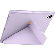 Huawei Matepad 12 x 2025 Uyumlu Trifolding Kalem Bölmeli Arkası Yumuşak Silikon Kılıf