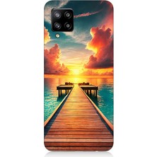 Samsung Galaxy A42 5g Uyumlu Gün Batımına Uzanan Iskele  Desenli Silikon Kılıf