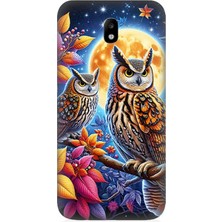 Samsung Galaxy J5 Pro Uyumlu Dallarda Bilge Baykuşlar  Desenli Silikon Kılıf