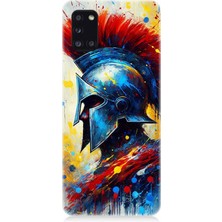 Samsung Galaxy A31 Uyumlu Kızıl Miğferli Savaşçı  Desenli Silikon Kılıf