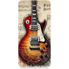 Samsung Galaxy J5 Prime Uyumlu Nostaljik Gitar ve Nota  Desenli Silikon Kılıf