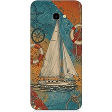 Samsung Galaxy J4 Plus Uyumlu Retro Efekte Yelkenli Kompozisyonu  Desenli Silikon Kılıf