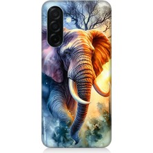 Samsung Galaxy A36 Uyumlu Ateşte Yürüyen Fil  Desenli Silikon Kılıf