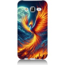 Samsung Galaxy J7 Uyumlu Ateşle Dans Eden Anka  Desenli Silikon Kılıf