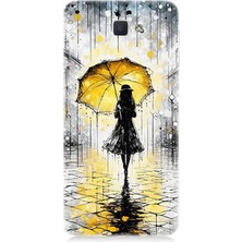Samsung Galaxy J5 Prime Uyumlu Yağmurda Sarı Şemsiye Altında  Desenli Silikon Kılıf