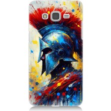 Samsung Galaxy Grand Prime Uyumlu Kızıl Miğferli Savaşçı  Desenli Silikon Kılıf