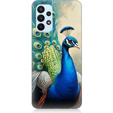 Samsung Galaxy A73 Uyumlu Gururlu Tavuskuşu Tüyleri  Desenli Silikon Kılıf