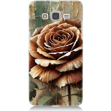 Samsung Galaxy Grand Prime Uyumlu Altın Bronz Gül Zarafeti  Desenli Silikon Kılıf
