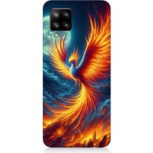 Samsung Galaxy A42 5g Uyumlu Ateşle Dans Eden Anka  Desenli Silikon Kılıf