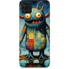Samsung Galaxy A22 Uyumlu Tuhaf Canavar Gülümsemesi  Desenli Silikon Kılıf