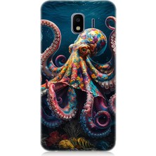 Samsung Galaxy J2 Pro Uyumlu Derinliklerde Sekiz Kol Ahtapot  Desenli Silikon Kılıf