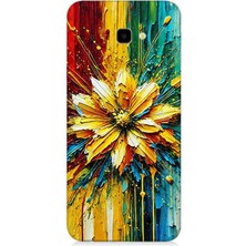 Samsung Galaxy J4 Plus Uyumlu Patlayan Renkli Çiçek Fırçası  Desenli Silikon Kılıf