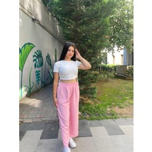 Kadın Beli Lastikli Bol Pantolon