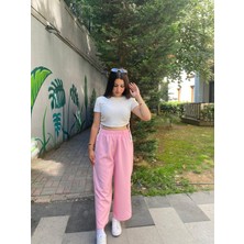 Kadın Beli Lastikli Bol Pantolon