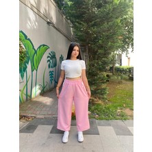 Kadın Beli Lastikli Bol Pantolon