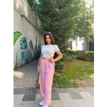 Kadın Beli Lastikli Bol Pantolon