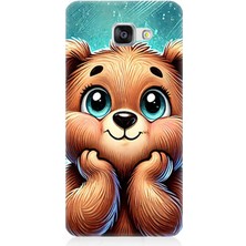 Samsung Galaxy A3 2016 Uyumlu Kocaman Gözlü Sevimli Ayı  Desenli Silikon Kılıf