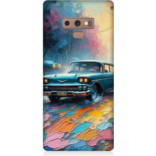 Samsung Galaxy Note 9 Uyumlu Renkli Yol Üzerinde Araba  Desenli Silikon Kılıf