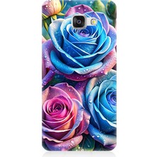 Samsung Galaxy A3 2016 Uyumlu Gökkuşağı Renkli Güller  Desenli Silikon Kılıf