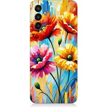 Samsung Galaxy M13 Uyumlu Bahar Esintisinde Renkli Papatyalar  Desenli Silikon Kılıf