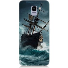 Samsung Galaxy J6 Uyumlu Fırtınada Eski Gemi  Desenli Silikon Kılıf