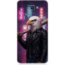 Samsung Galaxy J5 Prime Uyumlu Sokakta Deri Ceketli Kartal  Desenli Silikon Kılıf