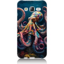 Samsung Galaxy J7 Uyumlu Derinliklerde Sekiz Kol Ahtapot  Desenli Silikon Kılıf