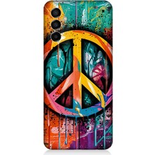 Samsung Galaxy M23 Uyumlu Renkli Barış Işareti  Desenli Silikon Kılıf