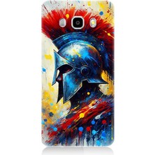 Samsung Galaxy J7 2016 Uyumlu Kızıl Miğferli Savaşçı  Desenli Silikon Kılıf