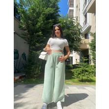 Kadın Beli Lastikli Bol Pantolon