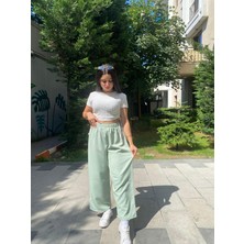 Kadın Beli Lastikli Bol Pantolon