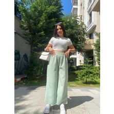 Kadın Beli Lastikli Bol Pantolon