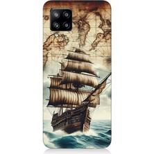 Samsung Galaxy A42 5g Uyumlu Haritada Yelkenli Macera  Desenli Silikon Kılıf
