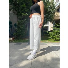 Kadın Beli Lastikli Bol Pantolon