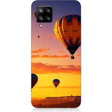 Samsung Galaxy A42 5g Uyumlu Gün Batımında Balonlar  Desenli Silikon Kılıf