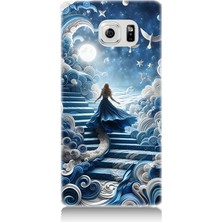 Samsung Galaxy Note 5 Uyumlu Gökyüzü Merdiveni Kadın  Desenli Silikon Kılıf