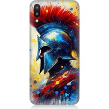 Samsung Galaxy M10 Uyumlu Kızıl Miğferli Savaşçı  Desenli Silikon Kılıf