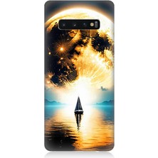 Samsung Galaxy S10 Uyumlu Güneşin Ardında Umut  Desenli Silikon Kılıf