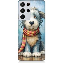 Samsung Galaxy S21 Ultra Uyumlu Atkılı Sevimli Yavru Köpek  Desenli Silikon Kılıf