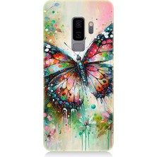 Samsung Galaxy S9 Plus Uyumlu Parıltılı Kanatlı Gökkuşağı Kelebeği  Desenli Silikon Kılıf